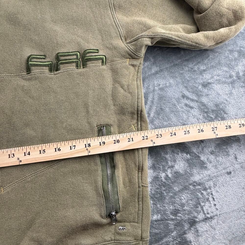 VTG 686 Hoodie Men’s L Y2K Logo Snowboard Ski Zip Pockets Gorpcore Olive Green - Picture 10 of 13
